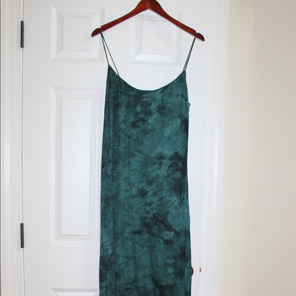 Tie Dye Slip Dress, Green Black Tie Dye